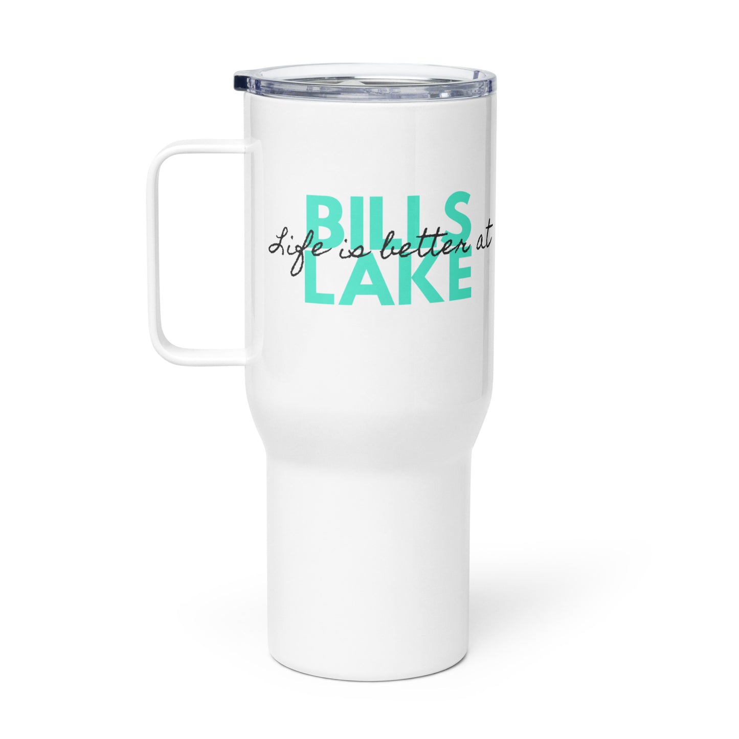 Travel mug with a handle